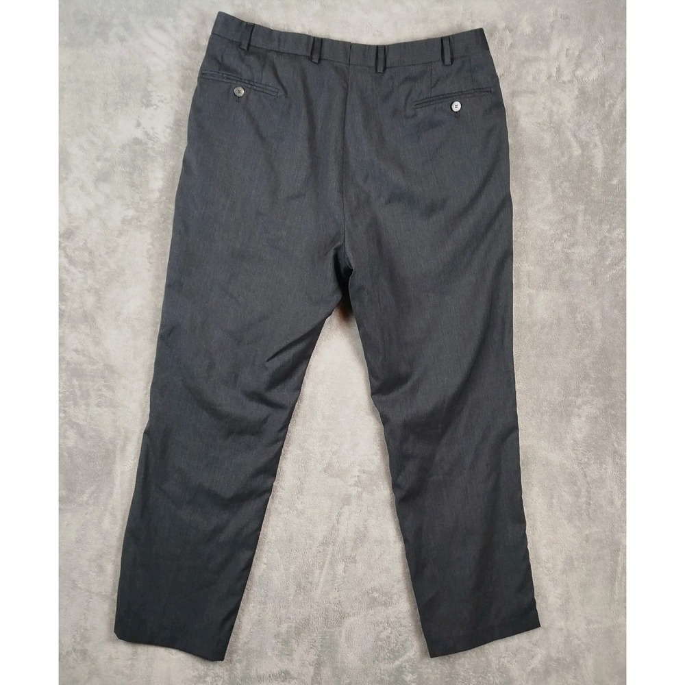 Isaia Napoli Aquaspider Dress Pants Mens 34x30 Dark Gray 100% Wool Italy Made View 2